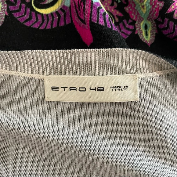 Etro Black top with Blue and Pink Floral Design - Picture 13 of 15